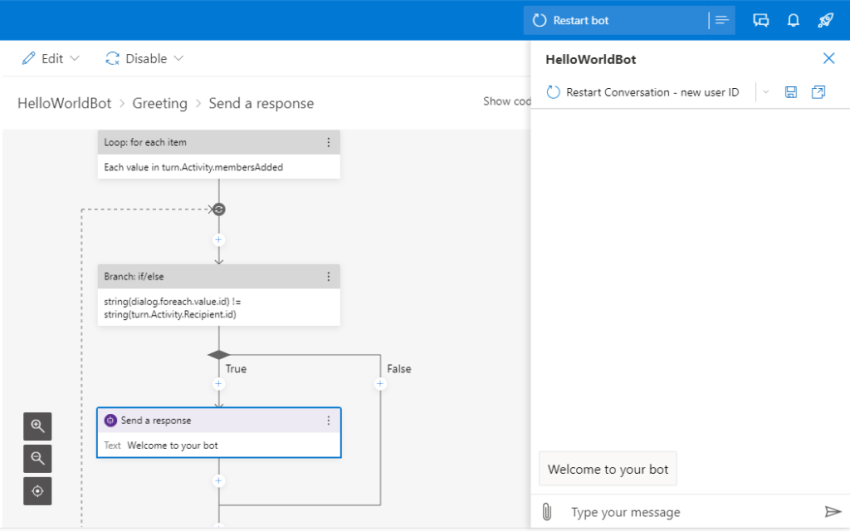 Build a low code chatbot using Bot Framework Composer